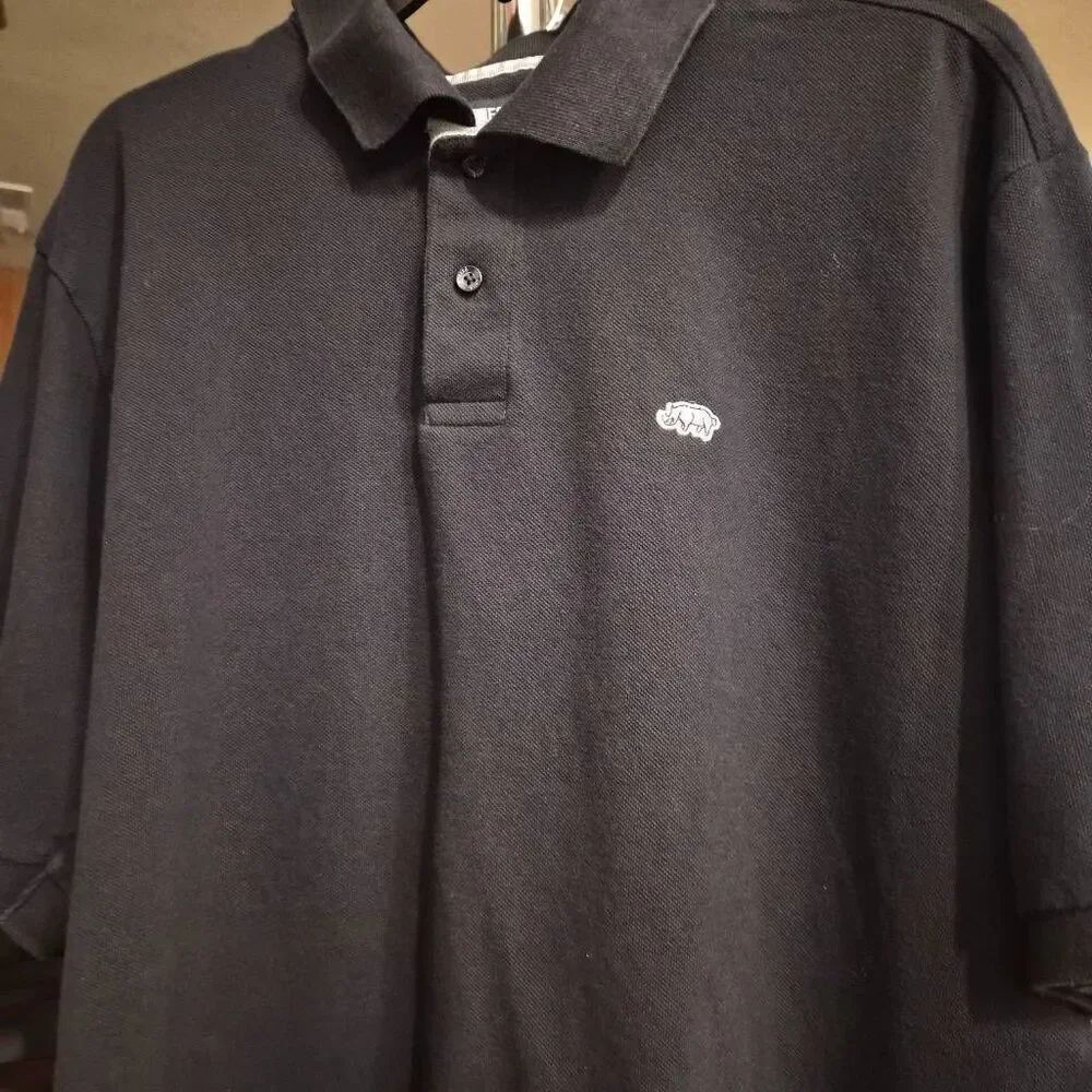 Ecko Unlimited Black Short-sleeved Polo Shirt: Lg: Preppy Dad-chic Weekendwear
